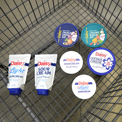 Daisy Brand Sour Cream, Dips and Cottage Cheese in a Shopping Cart